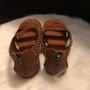 Brand New Women Studded Sandals With Gold Accents